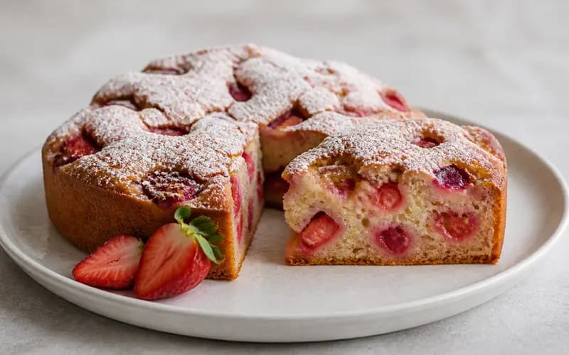 Gâteau au yaourt aux fraises