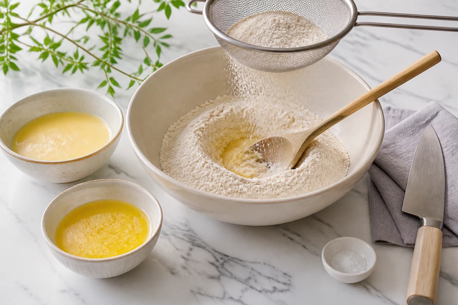 Etape 1 : Préparer la pâte à la châtaigne — Gaufres farine de châtaigne sans gluten : croquantes et authentiques