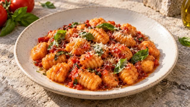 Gnocchis de patate douce, sauce tomate légère