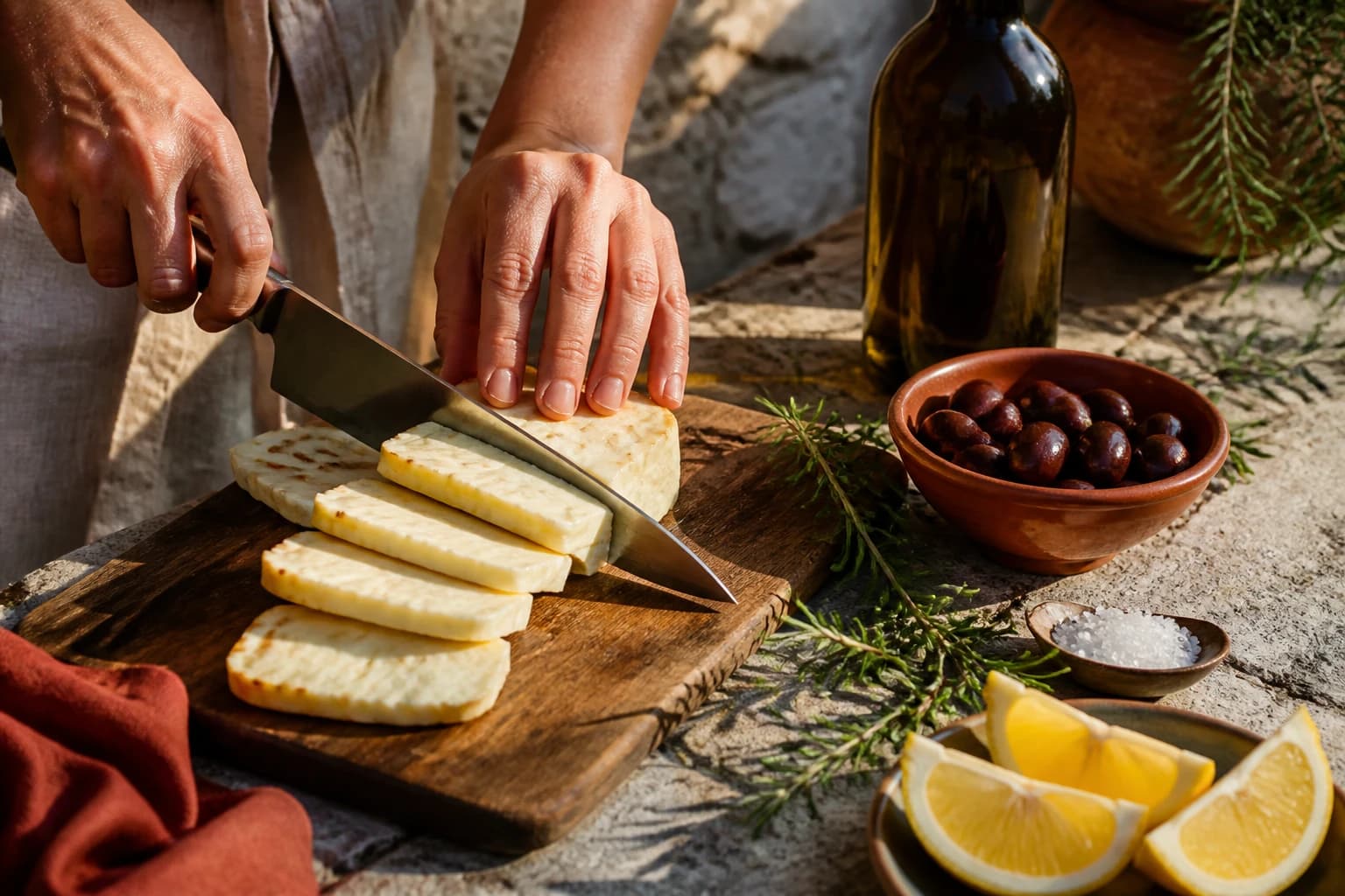 Etape 1 : Préparer le halloumi — Halloumi grillé : le fromage doré et fondant en 10 min