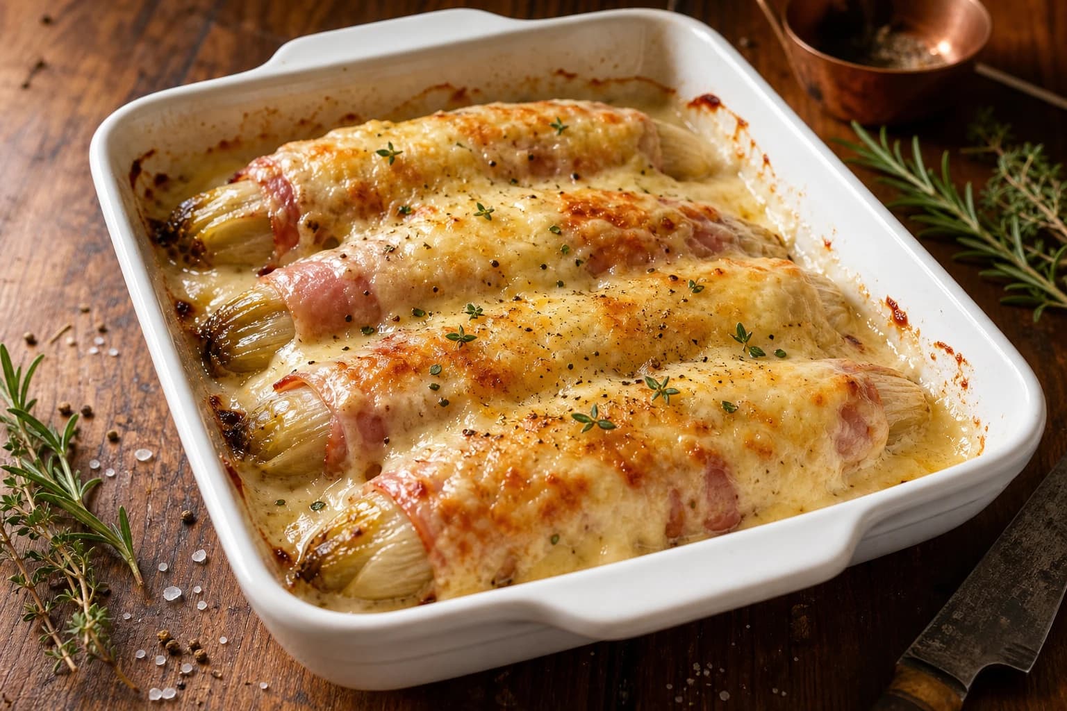 Endives au jambon sans béchamel, ultra fondantes