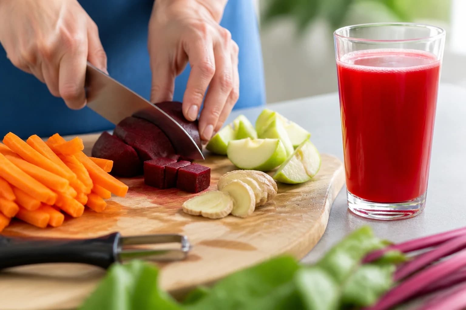 Etape 1 : Préparer et découper les ingrédients — Jus détox foie : 5 ingrédients pour drainer