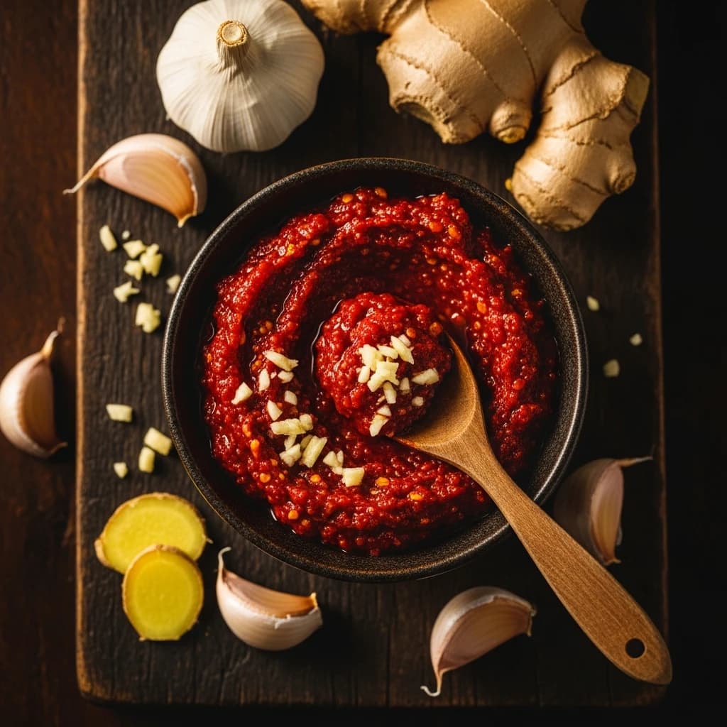 Etape 2 : Préparer la pâte d'assaisonnement gochugaru — Kimchi Maison Facile : Recette Coréenne Fermentée Vegan