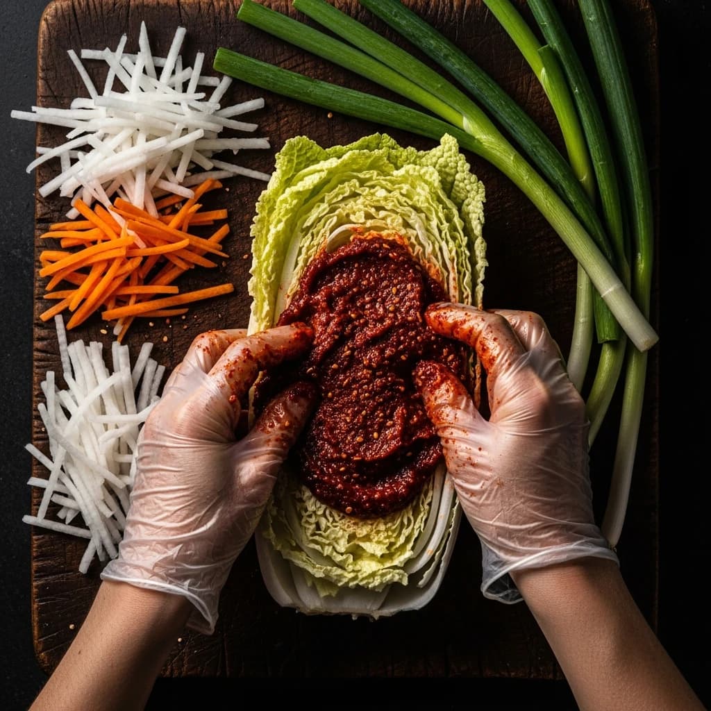 Etape 3 : Masser et assembler le kimchi — Kimchi Maison Facile : Recette Coréenne Fermentée Vegan