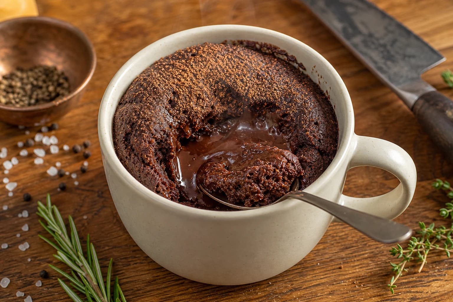 Mug cake chocolat protéiné sans sucre, ultra fondant