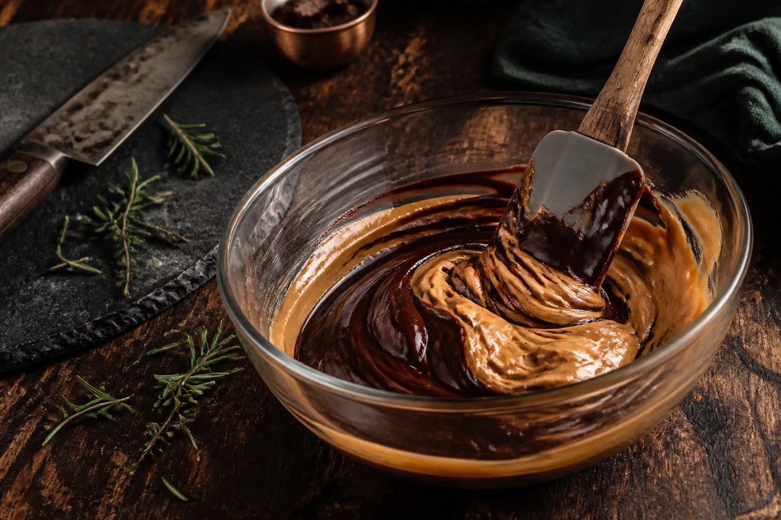 Etape 3 : Incorporer le chocolat fondu — Pâte à tartiner chocolat cacahuète façon Reese's