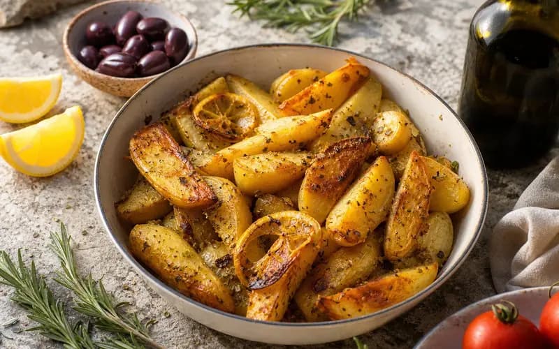 Pommes de terre grecques au citron et origan