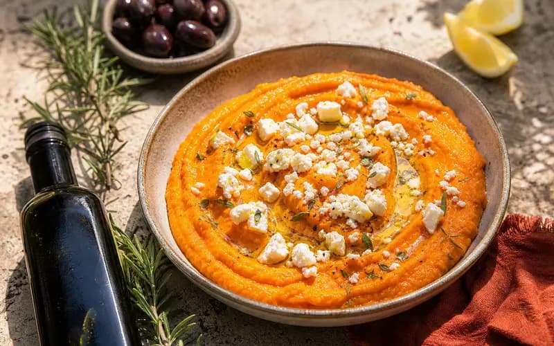 Purée de carotte à la feta : douce et crémeuse