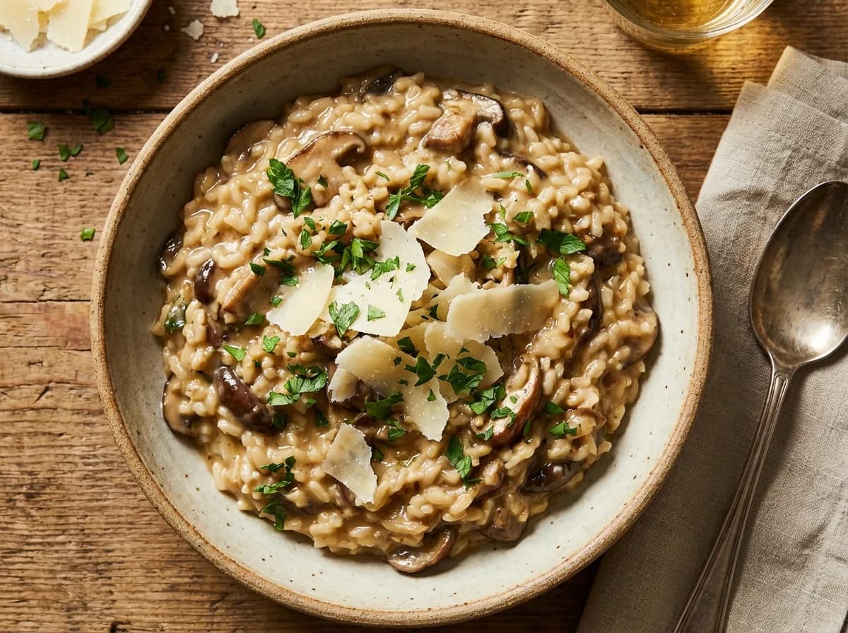 Risotto crémeux aux champignons