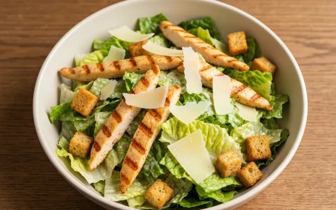Salade César allégée : calories et sauce crémeuse