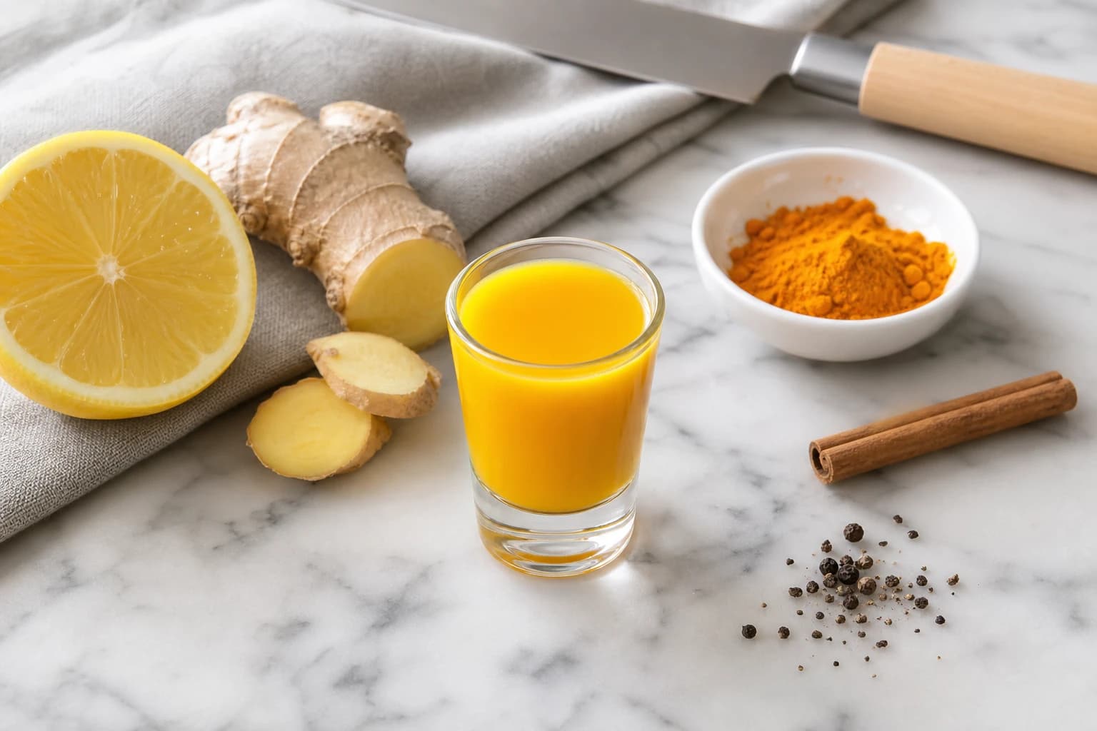 Shot détox foie citron gingembre