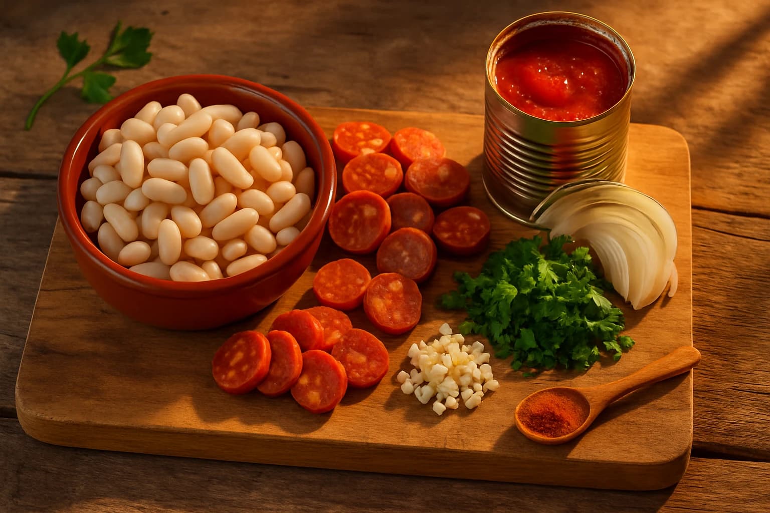 Etape 1 : Préparer les ingrédients — Soupe haricots blancs & chorizo, allégée