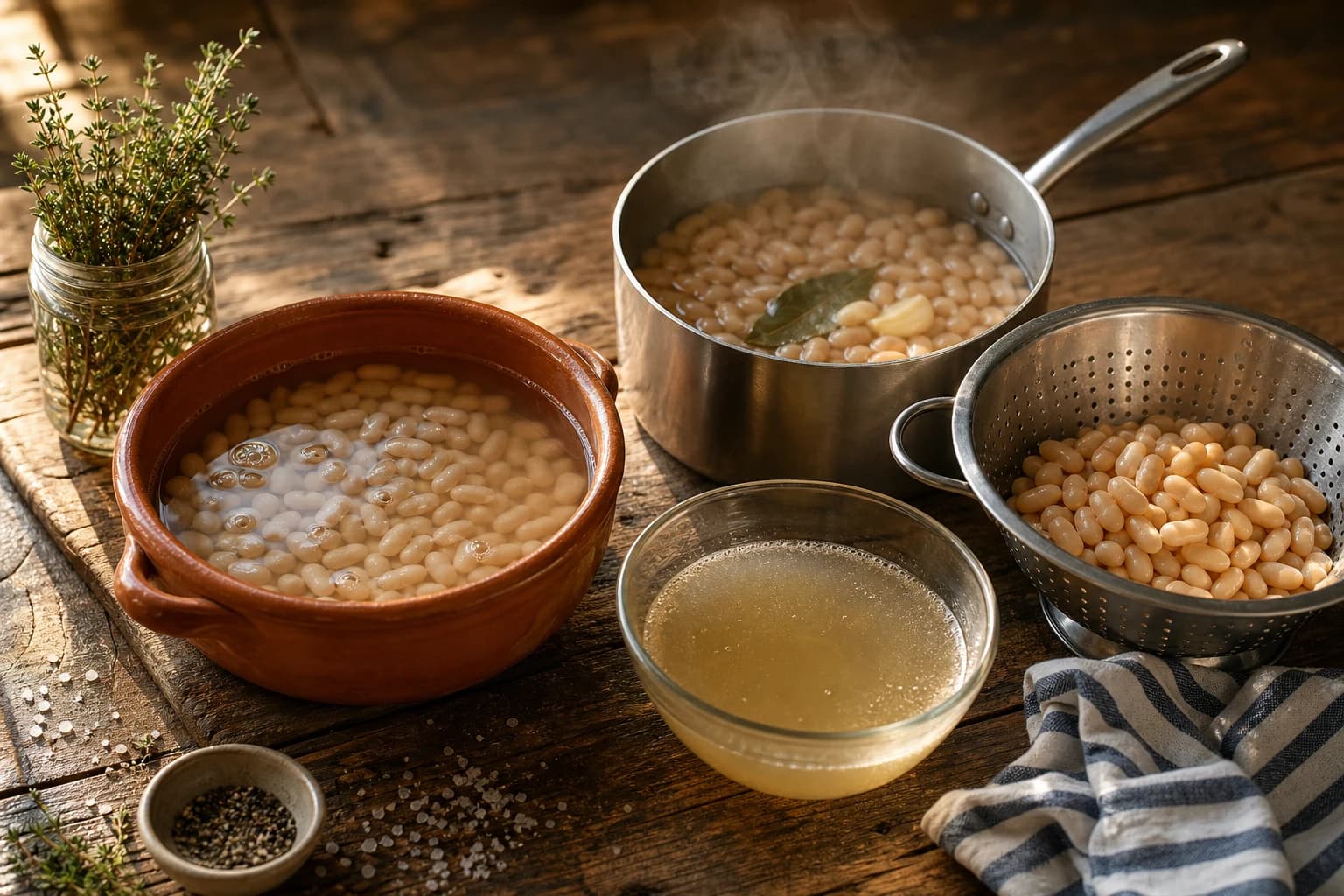 Etape 1 : Tremper et cuire les haricots cannellini — Ribollita toscane au pain rustique