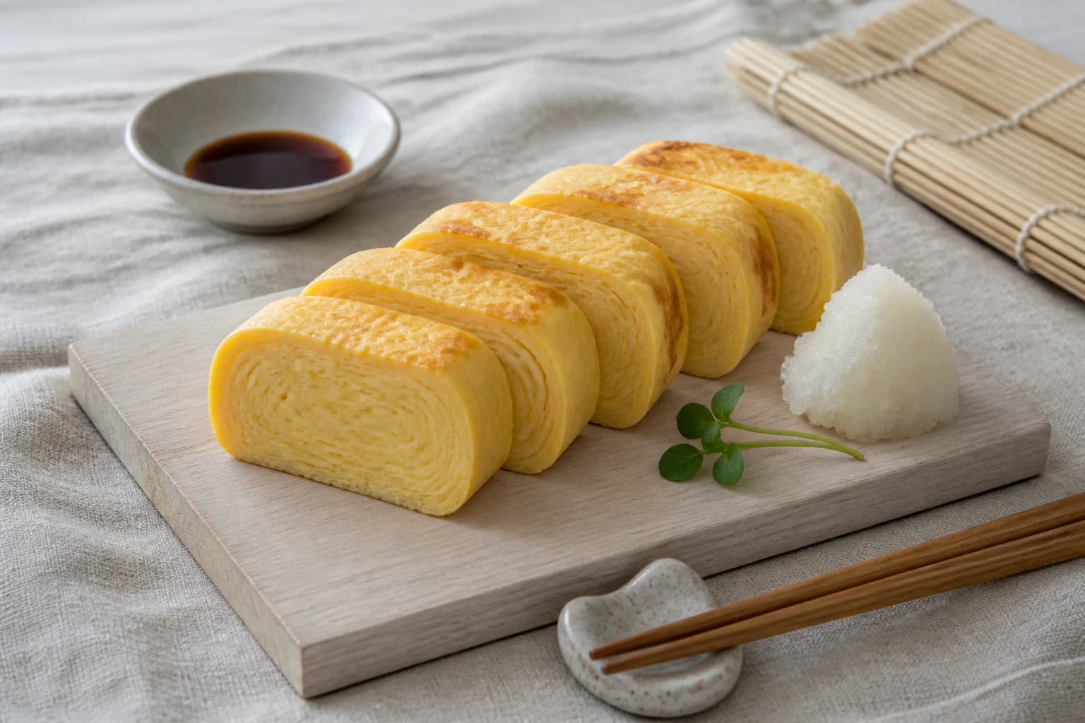 Etape 5 : Façonnage et service — Tamagoyaki au dashi : omelette japonaise roulée