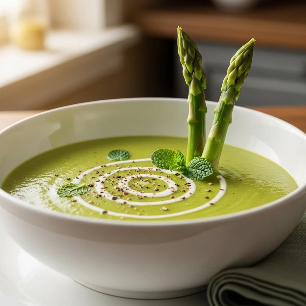 Velouté d'Asperges Vertes (95 kcal, 30 min)