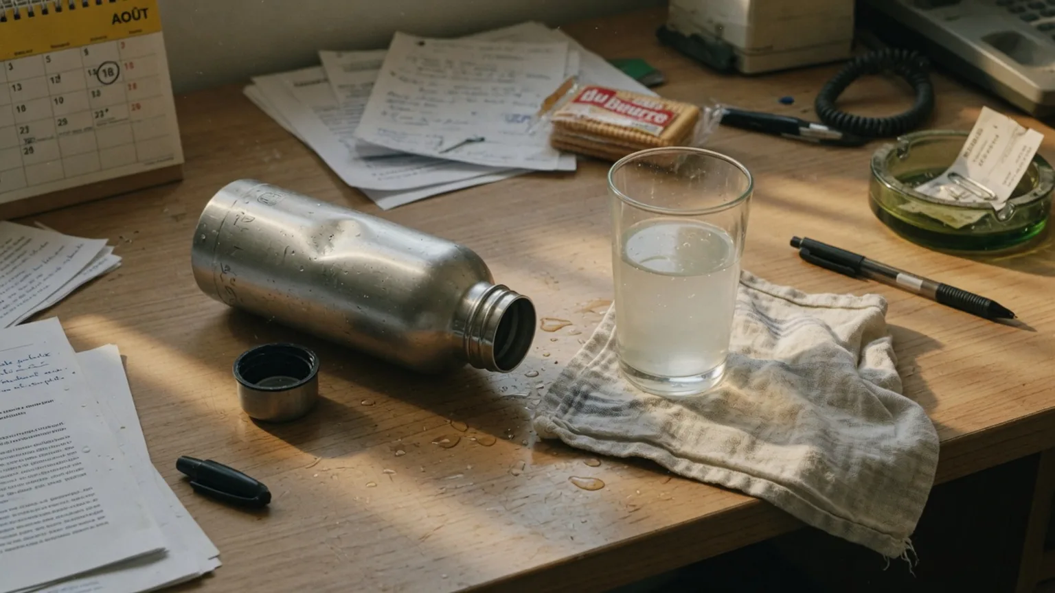 Cette gourde oubliée au bureau : ce qu'elle contient vraiment au bout de 8 heures